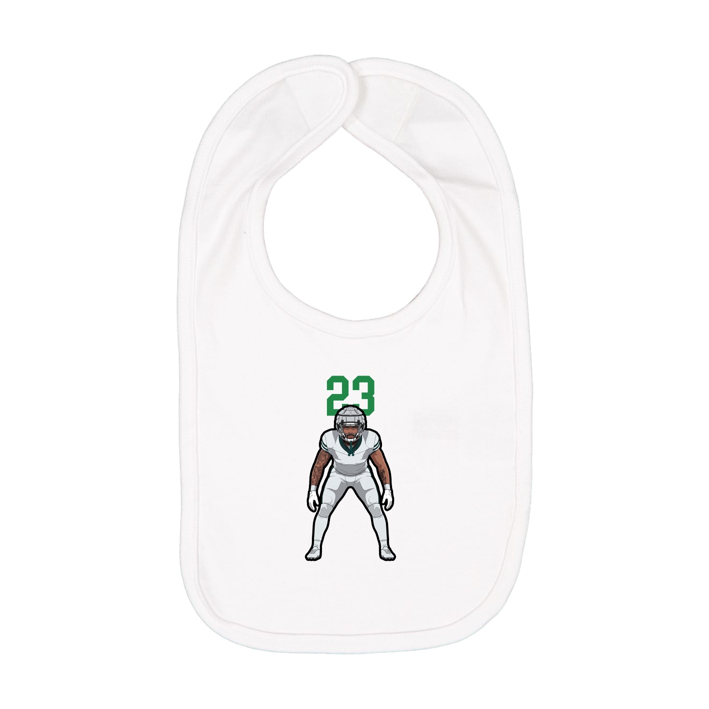 Infant Bib — Number Top in White