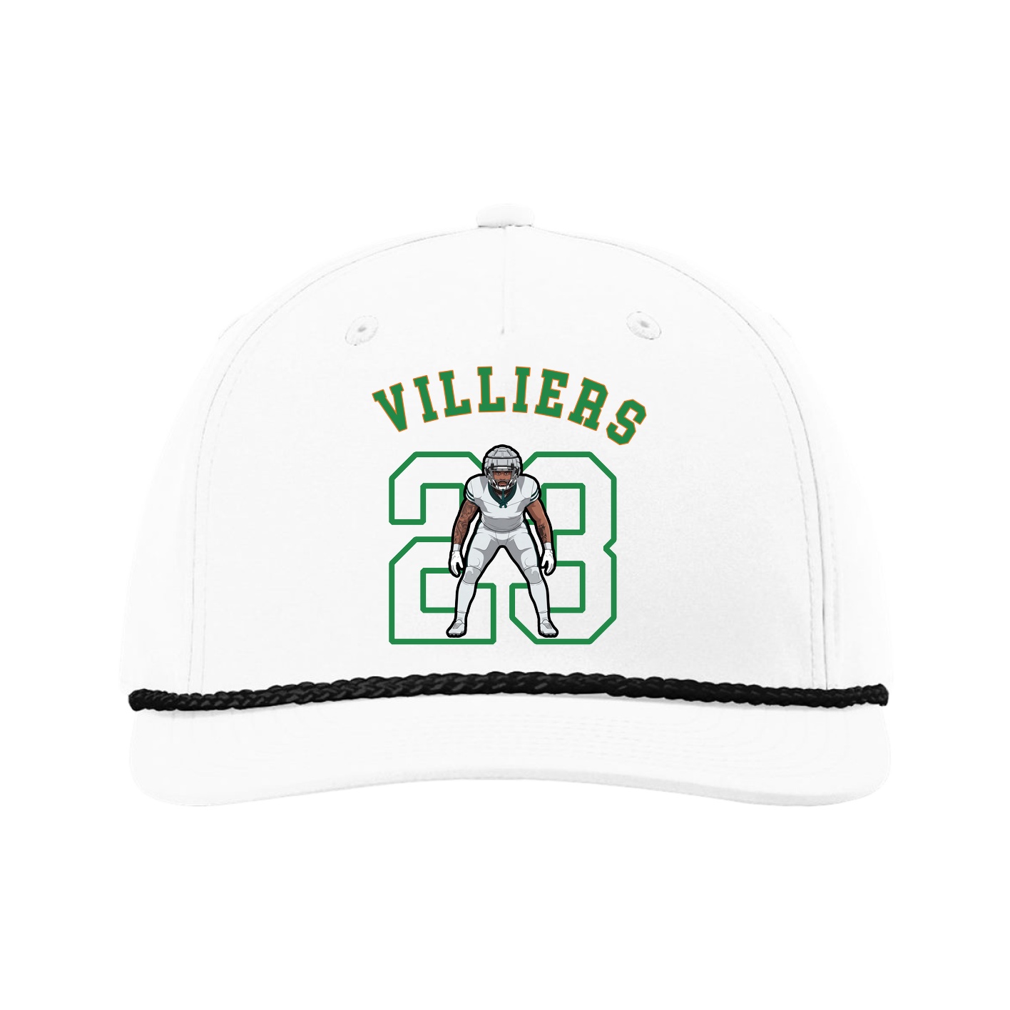Five-Panel Classic Rope Cap — Shirsey Arch in White