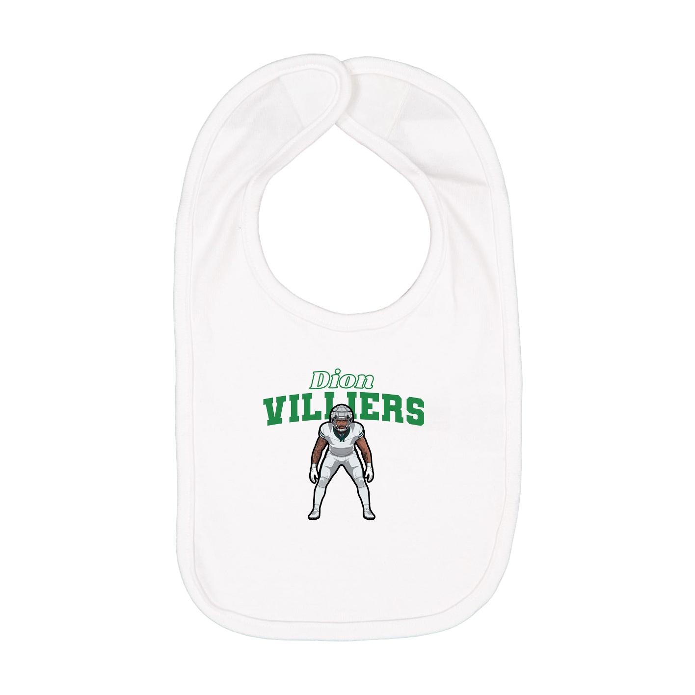 Infant Bib — Name Arch in White