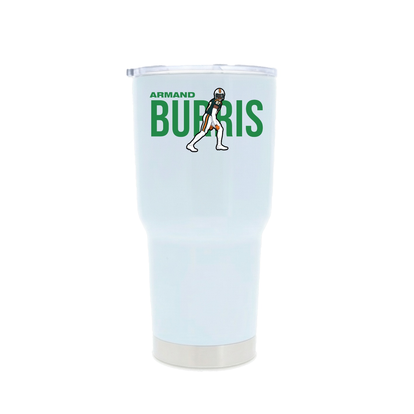 30oz Stainless Steel Tumbler — Player Name in White