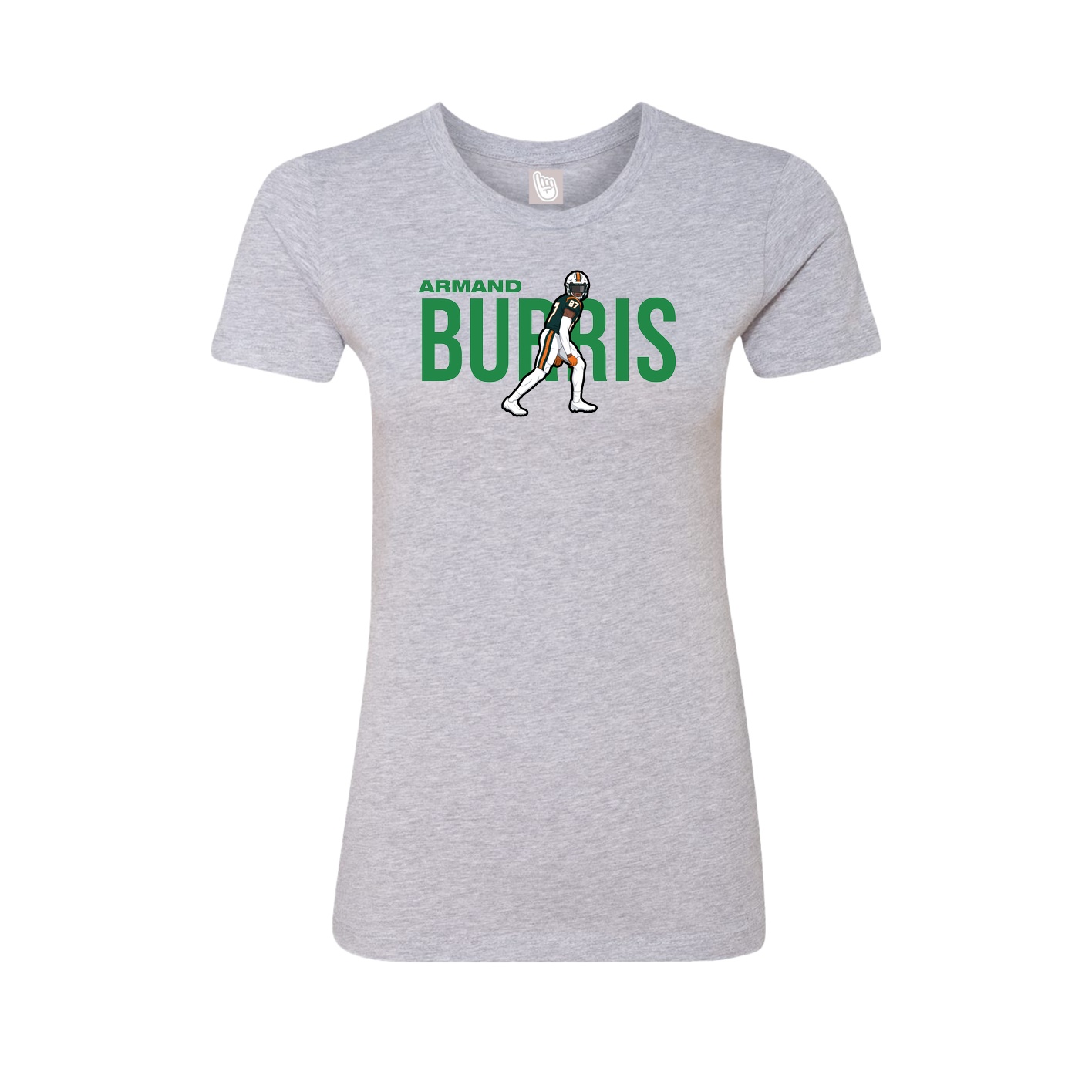 Fitted Women's Tee — Player Name in Grey