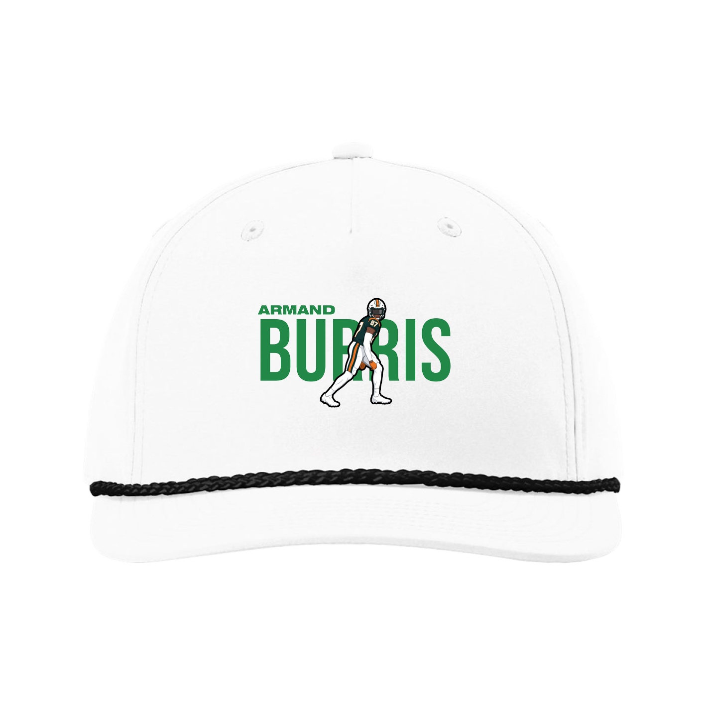 Five-Panel Classic Rope Cap — Player Name in White