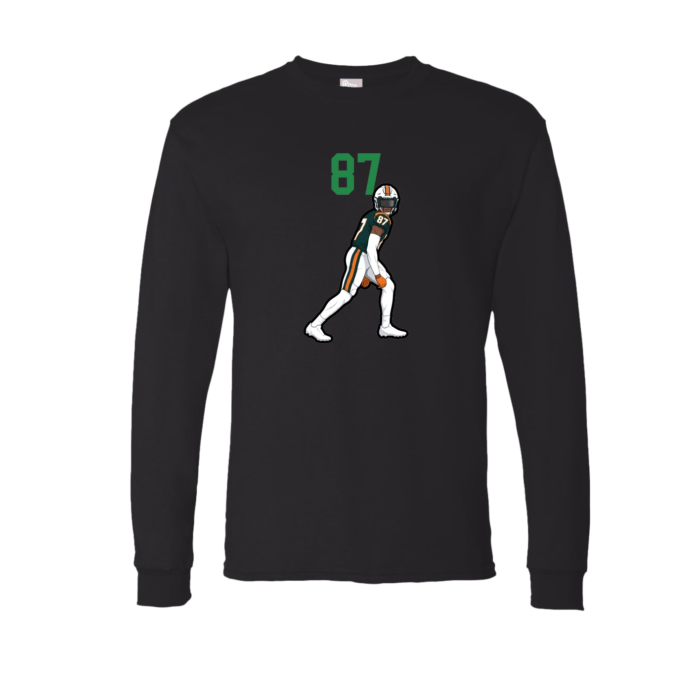 Long Sleeve Tee — Number Top in Black