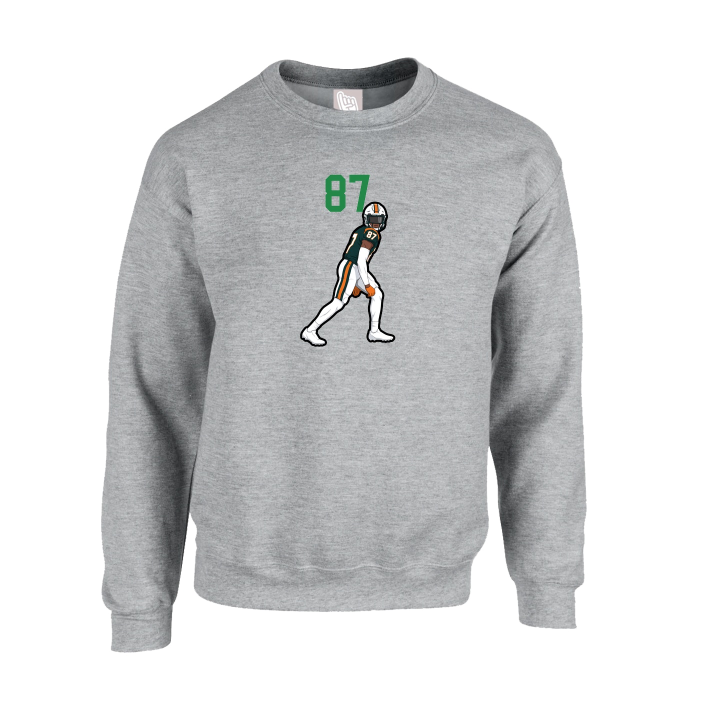 Fleece Crew — Number Top in Grey