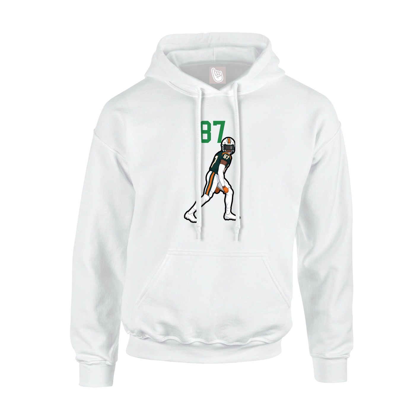 Youth Hoodie — Number Top in White