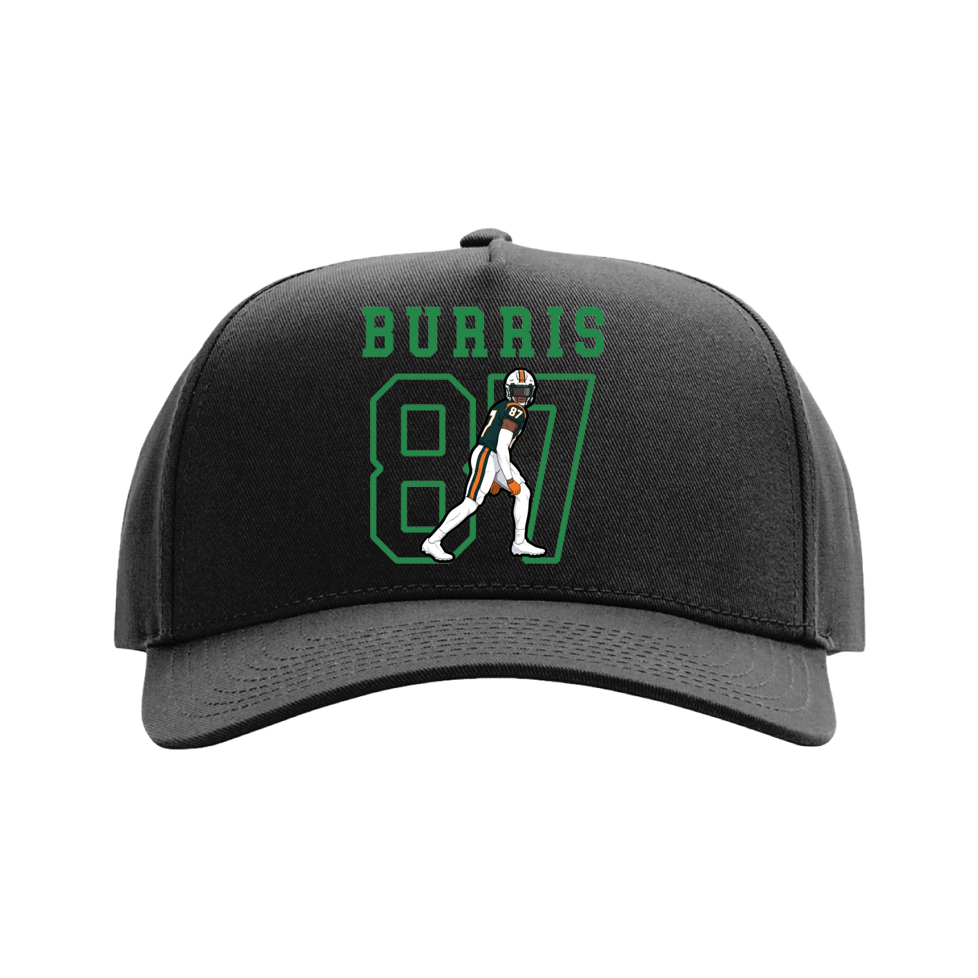 Full Fabric Five-Panel Champ Cap — Shirsey in Black