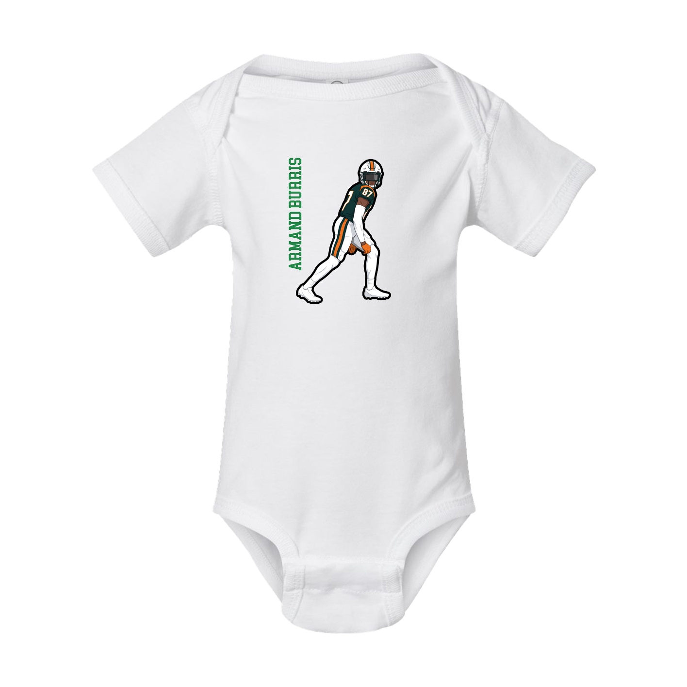 Baby Onesie — Name Vertical in White