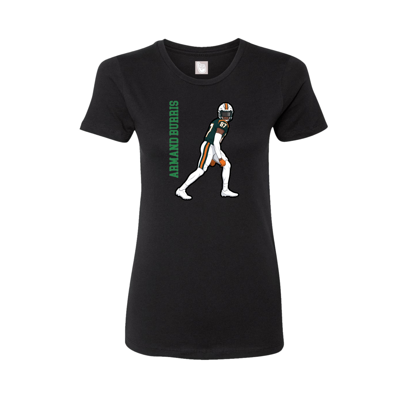 Fitted Women's Tee — Name Vertical in Black