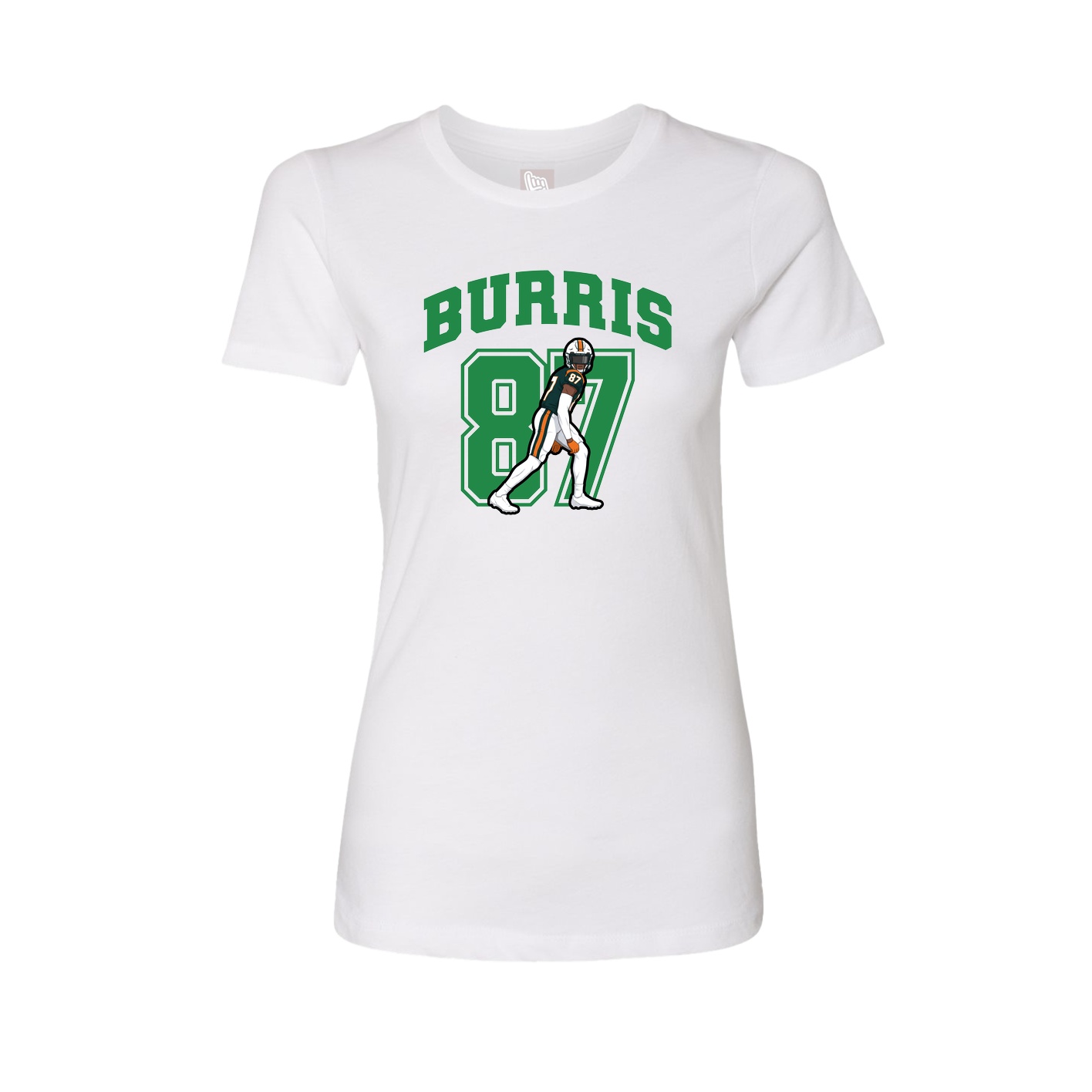 Fitted Women's Tee — Number in White