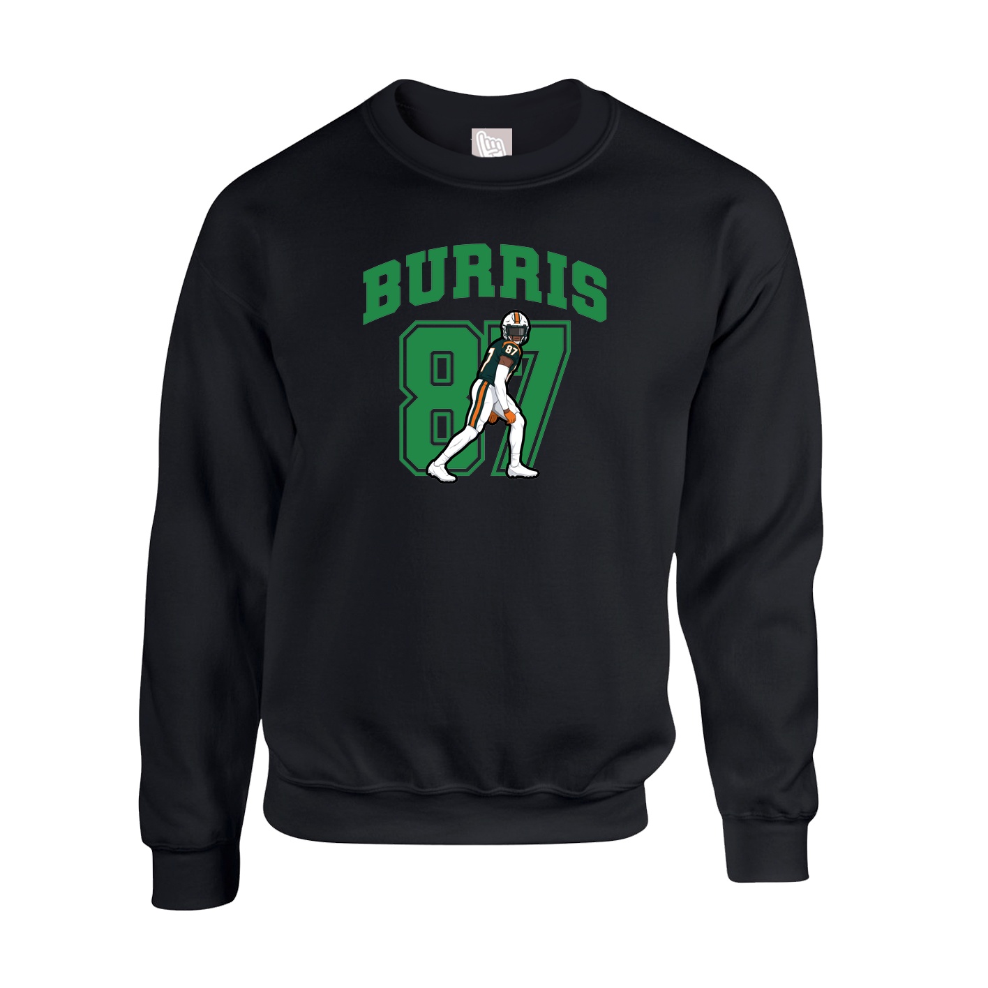 Fleece Crew — Number in Black