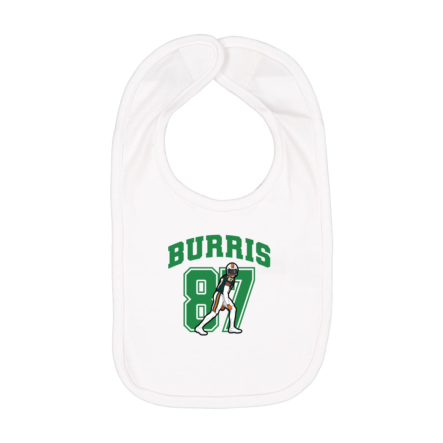 Infant Bib — Number in White