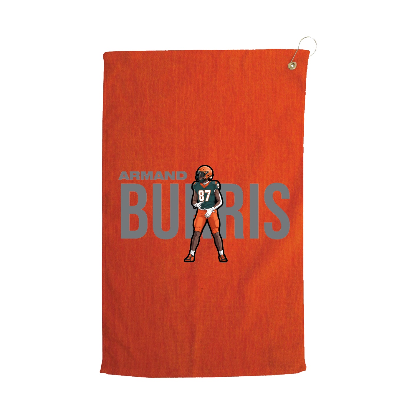 Golf Towel — Player Name in Orange