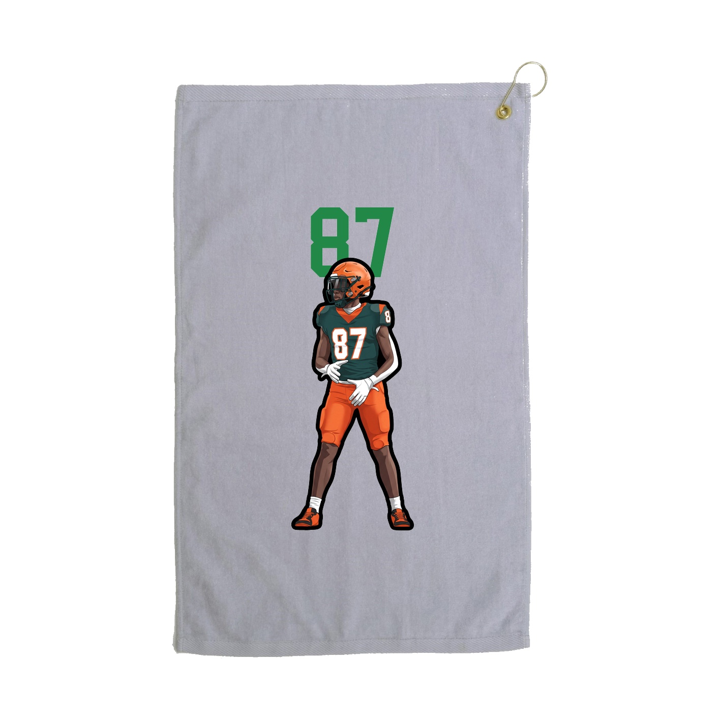 Golf Towel — Number Top in Grey