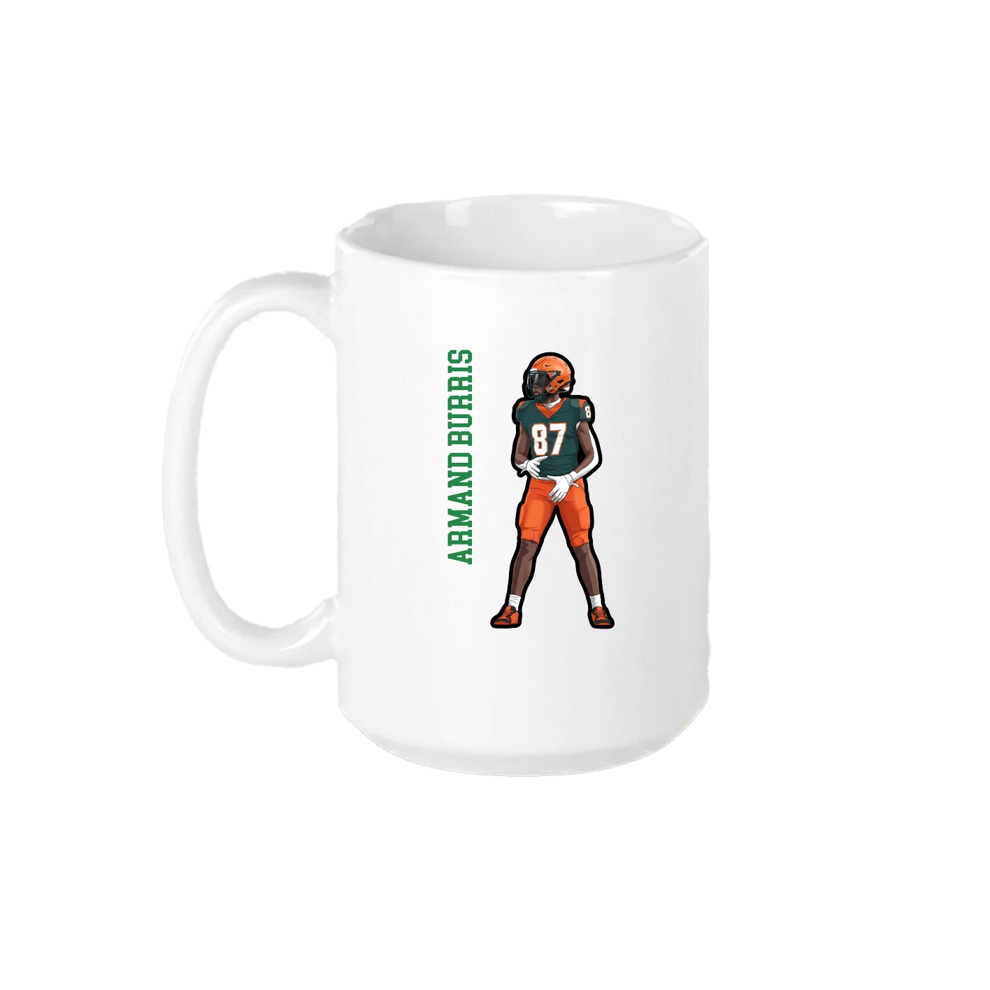 15oz Coffee Mug — Name Vertical in White