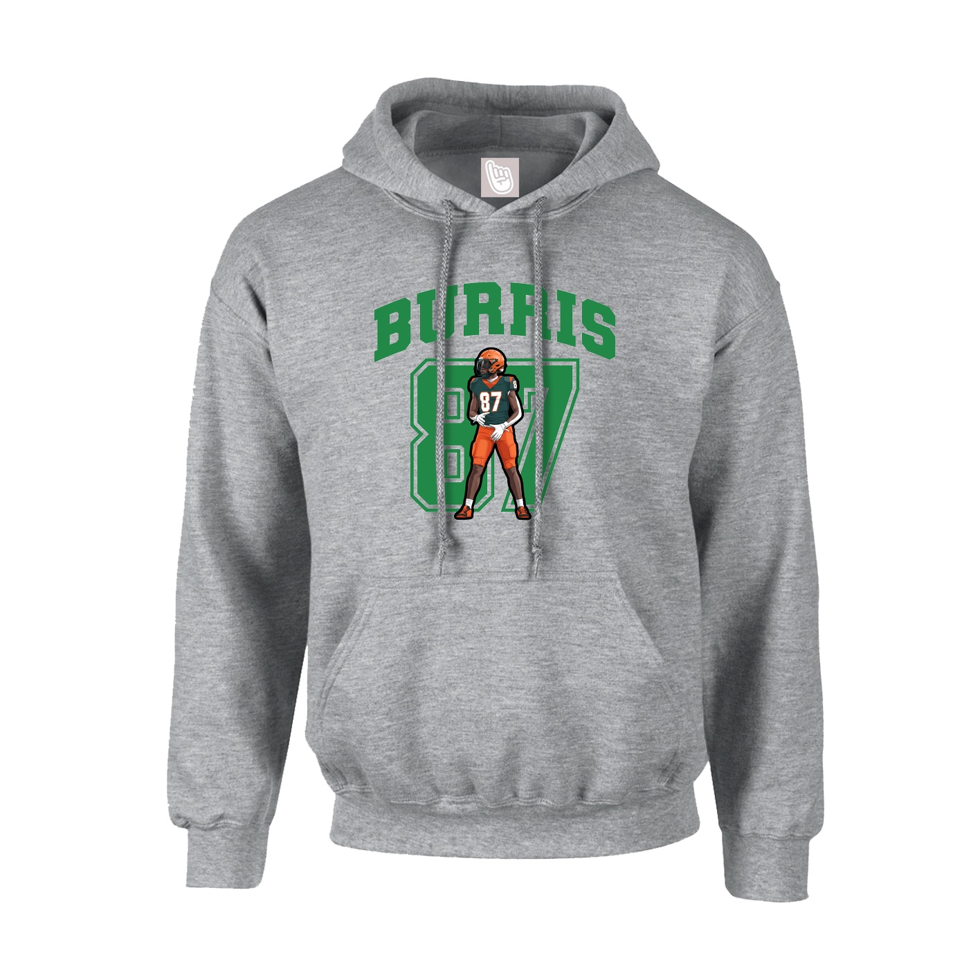 Youth Hoodie — Number in Grey