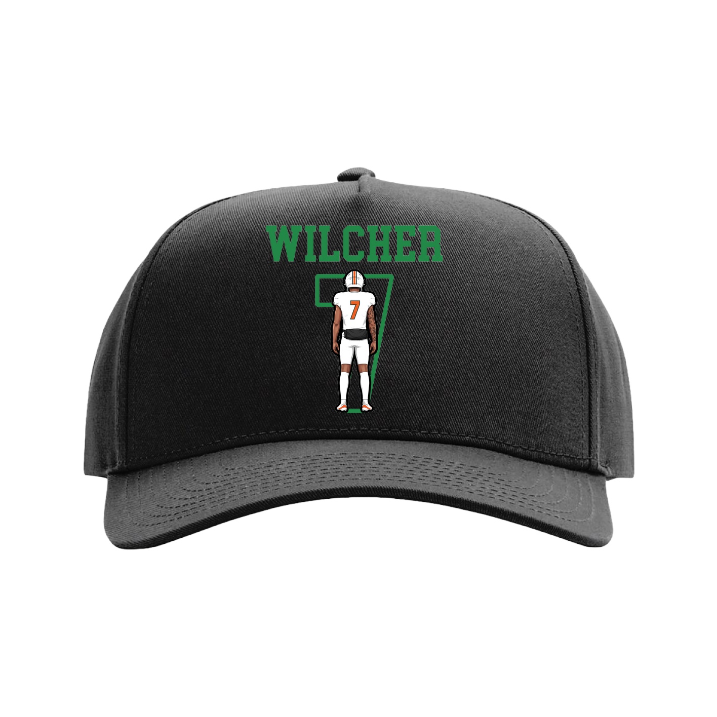 Full Fabric Five-Panel Champ Cap — Shirsey in Black