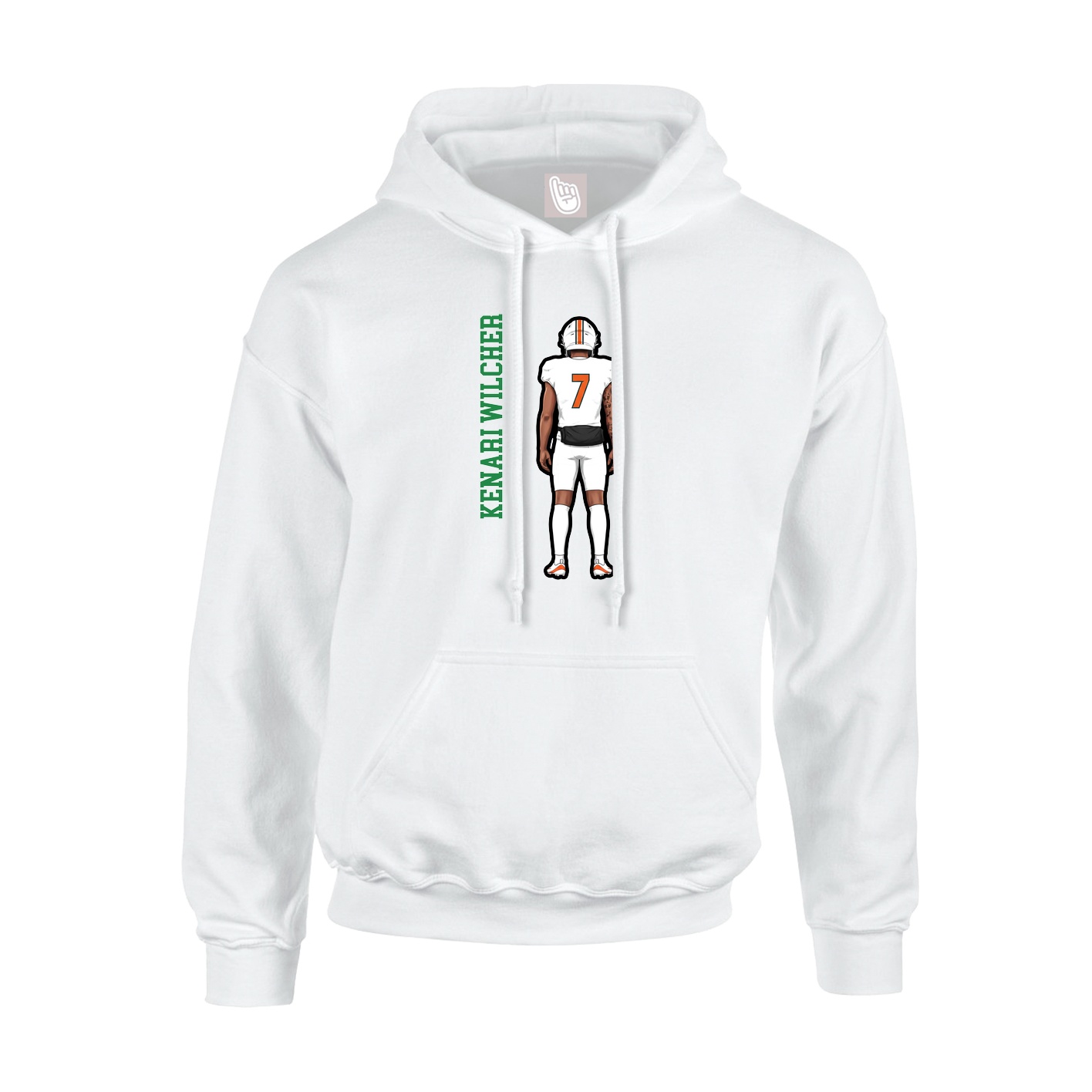 Youth Hoodie — Name Vertical in White