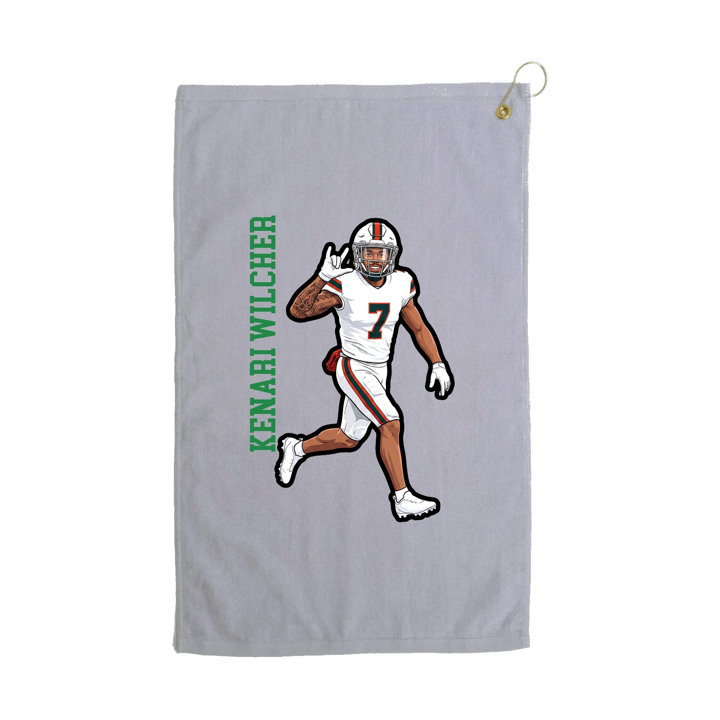 Golf Towel — Name Vertical in Grey