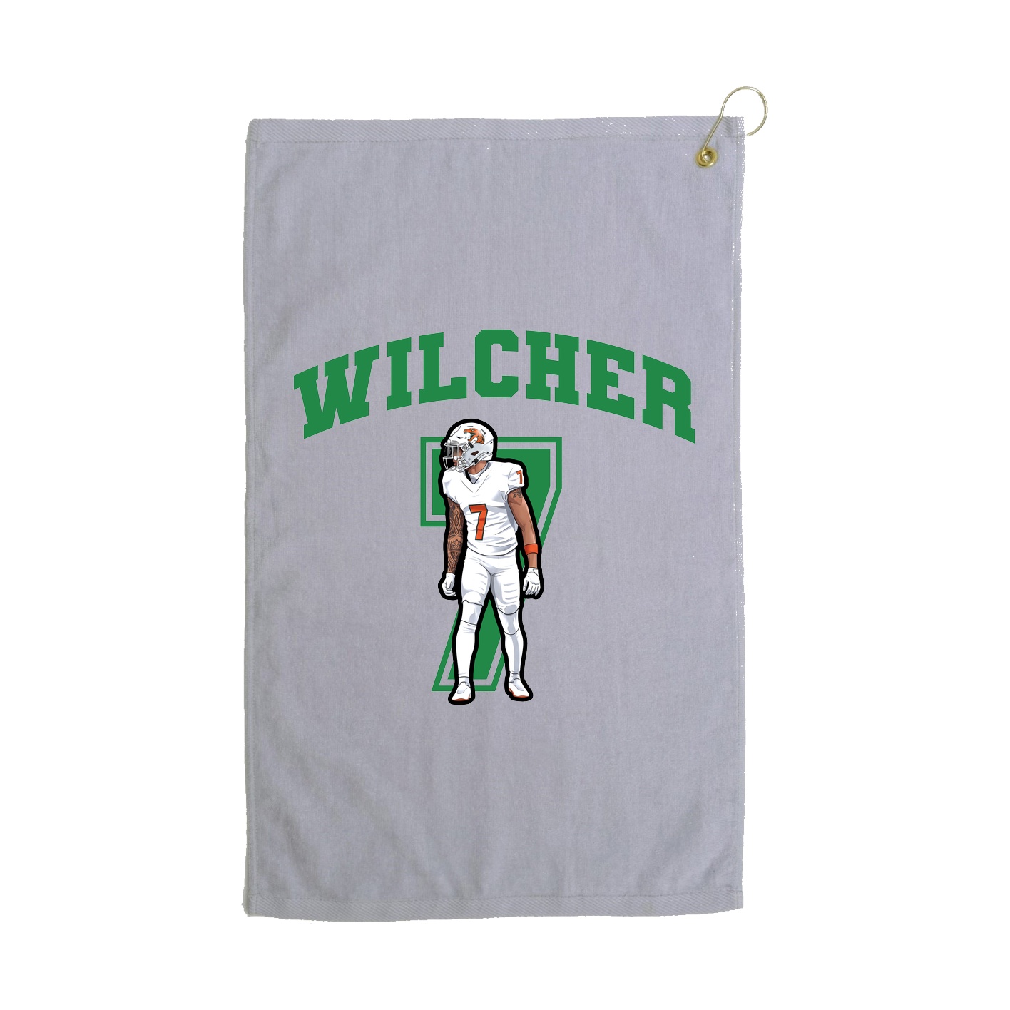 Golf Towel — Number in Grey