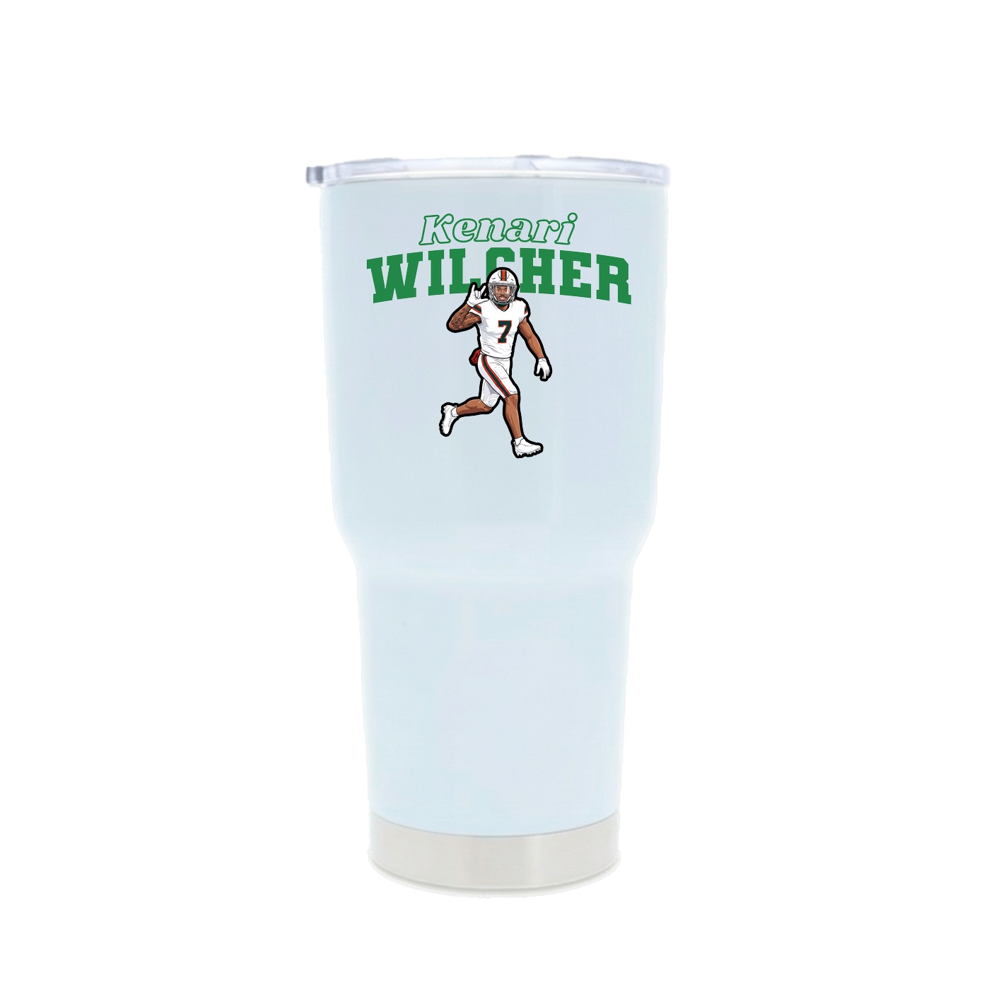 30oz Stainless Steel Tumbler — Name Arch in White