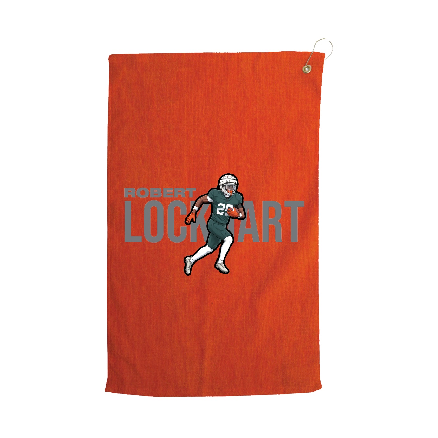 Golf Towel — Player Name in Orange