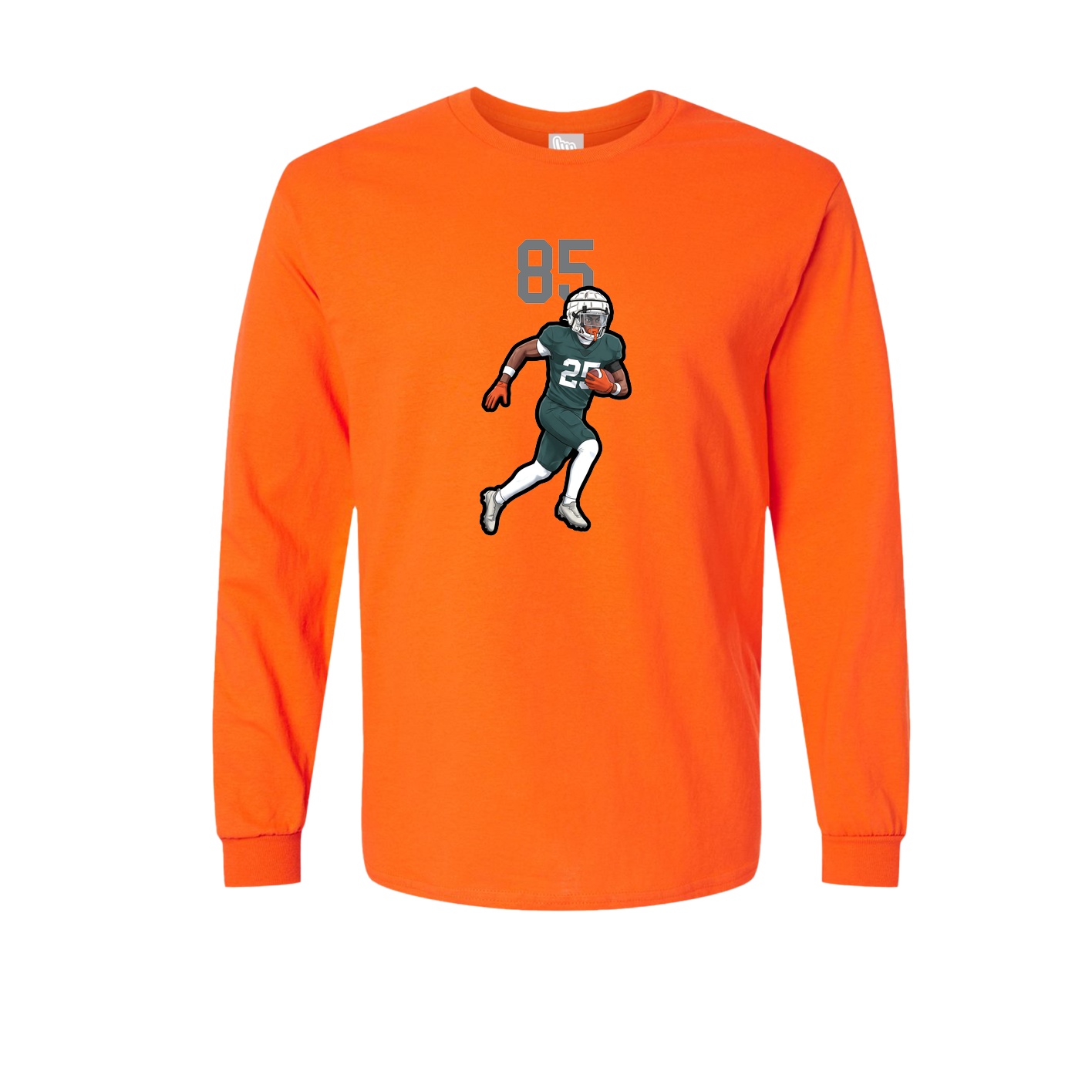 Long Sleeve Tee — Number Top in Orange
