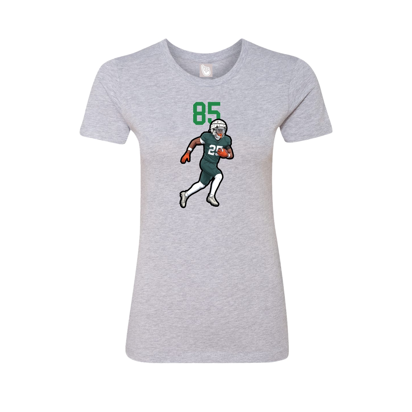 Fitted Women's Tee — Number Top in Grey