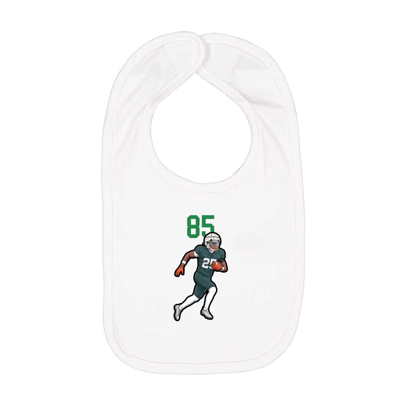 Infant Bib — Number Top in White
