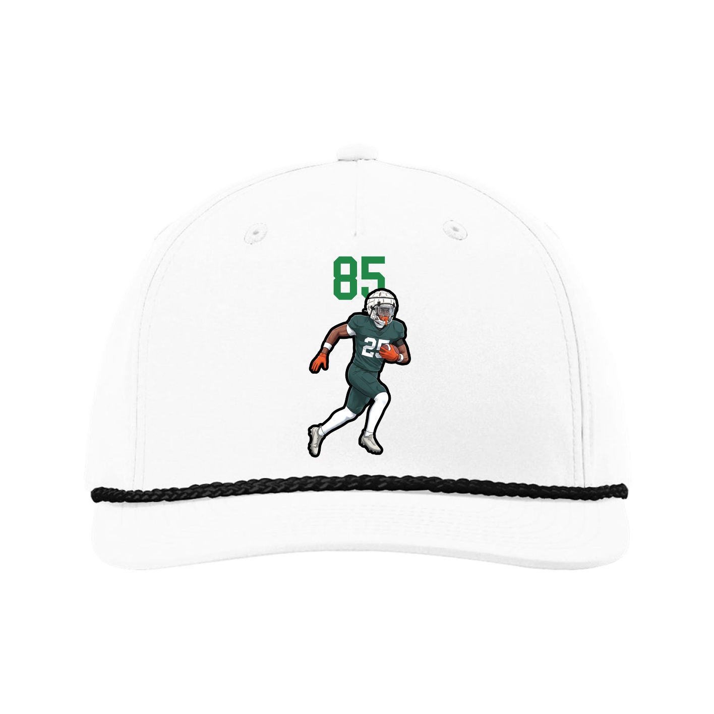 Five-Panel Classic Rope Cap — Number Top in White