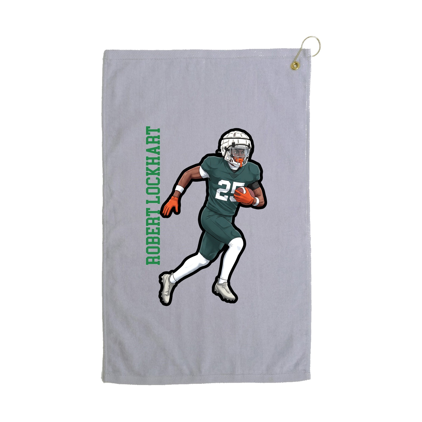 Golf Towel — Name Vertical in Grey
