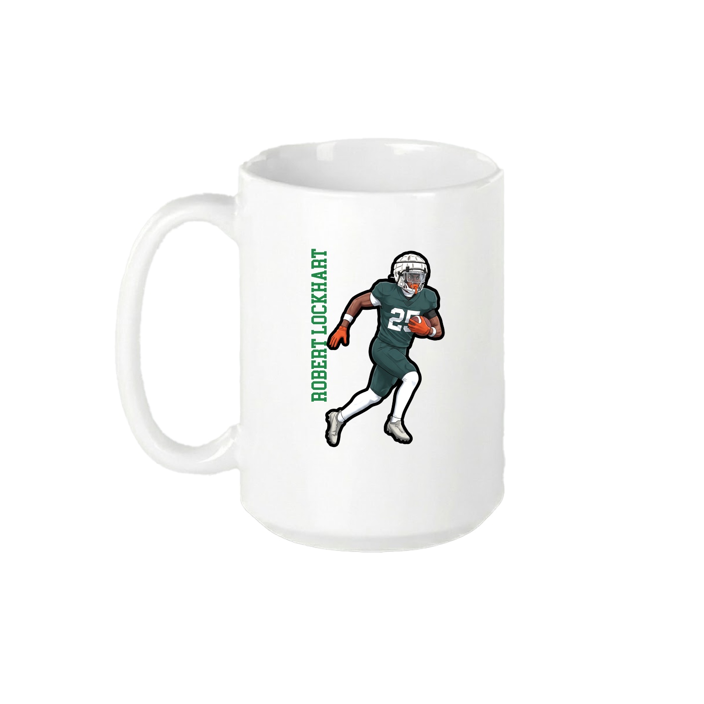 15oz Coffee Mug — Name Vertical in White