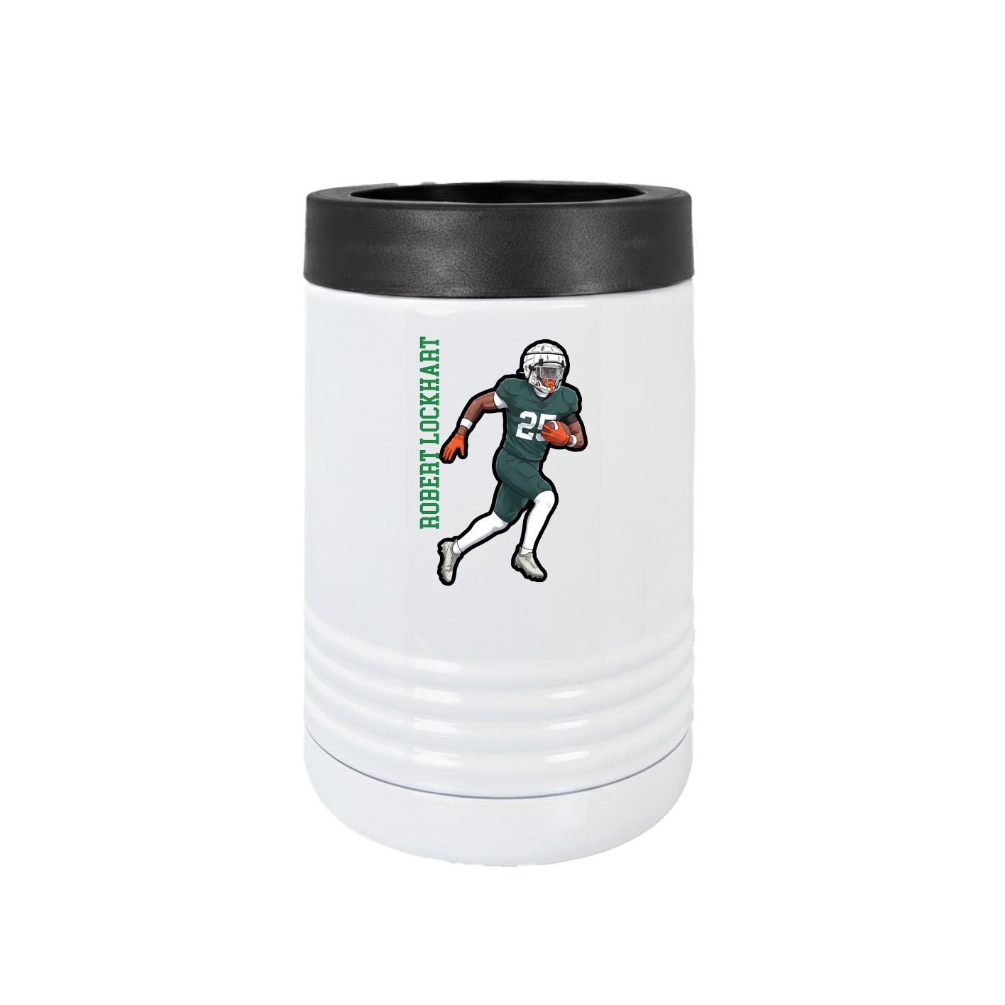 Beverage Holder — Name Vertical in White