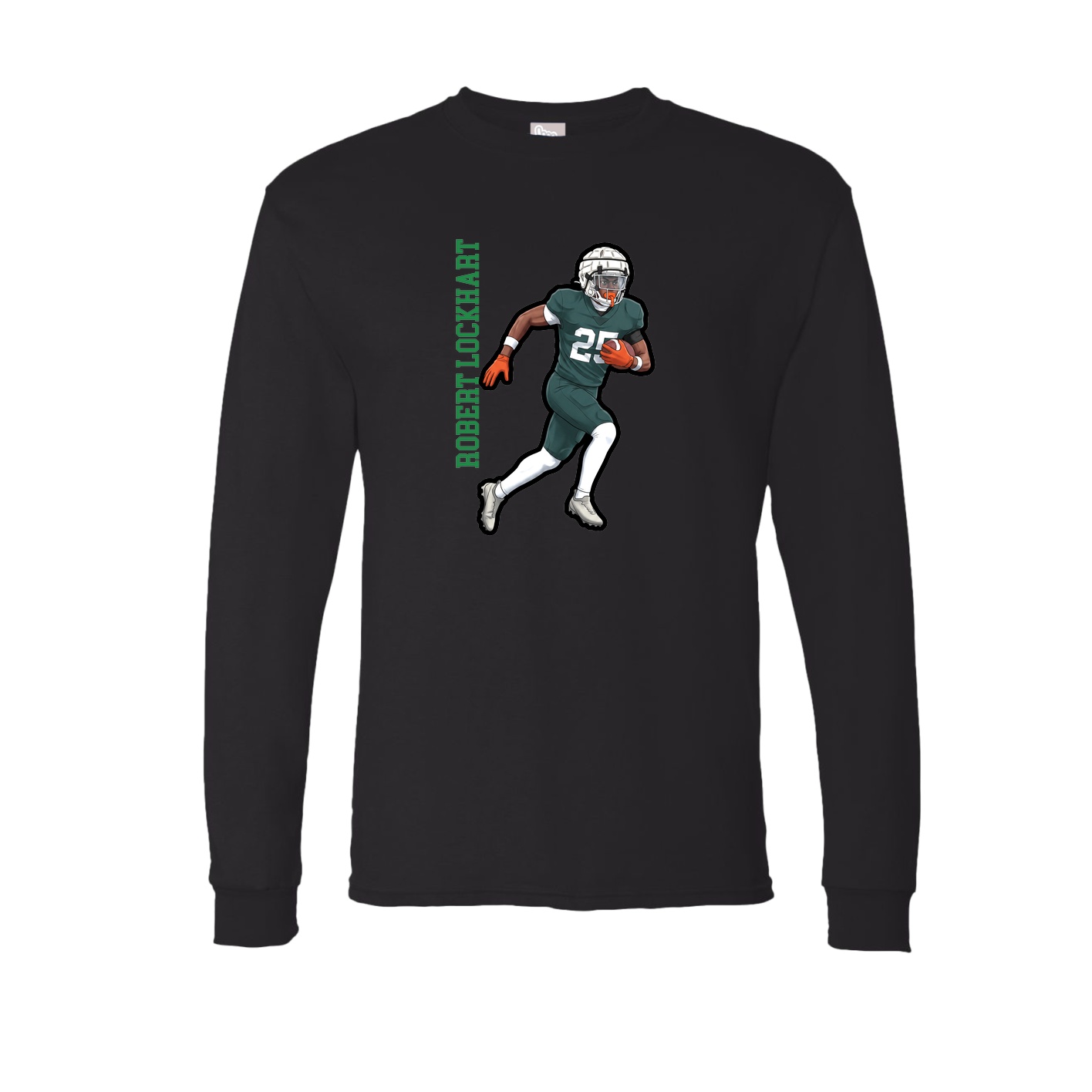 Long Sleeve Tee — Name Vertical in Black