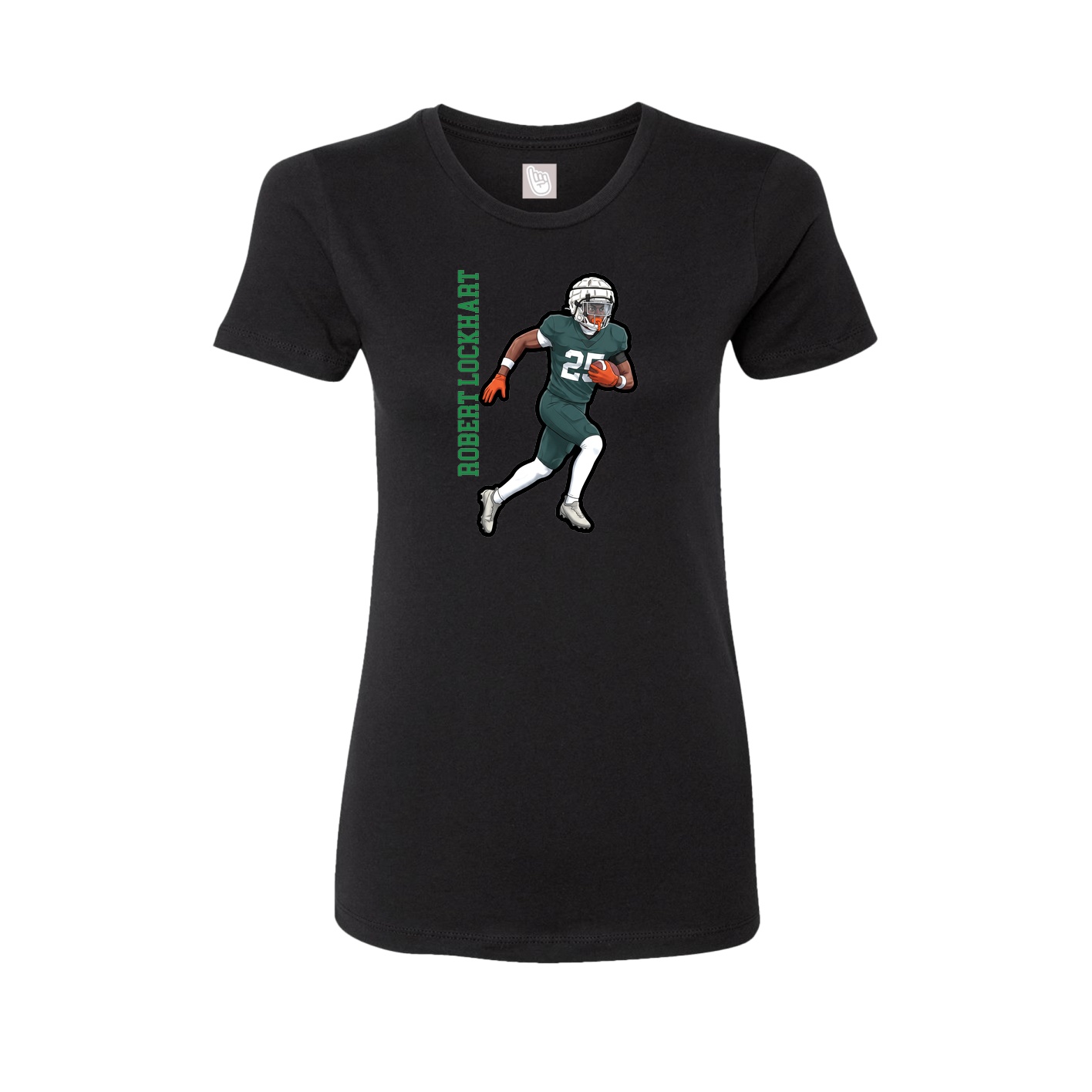 Fitted Women's Tee — Name Vertical in Black