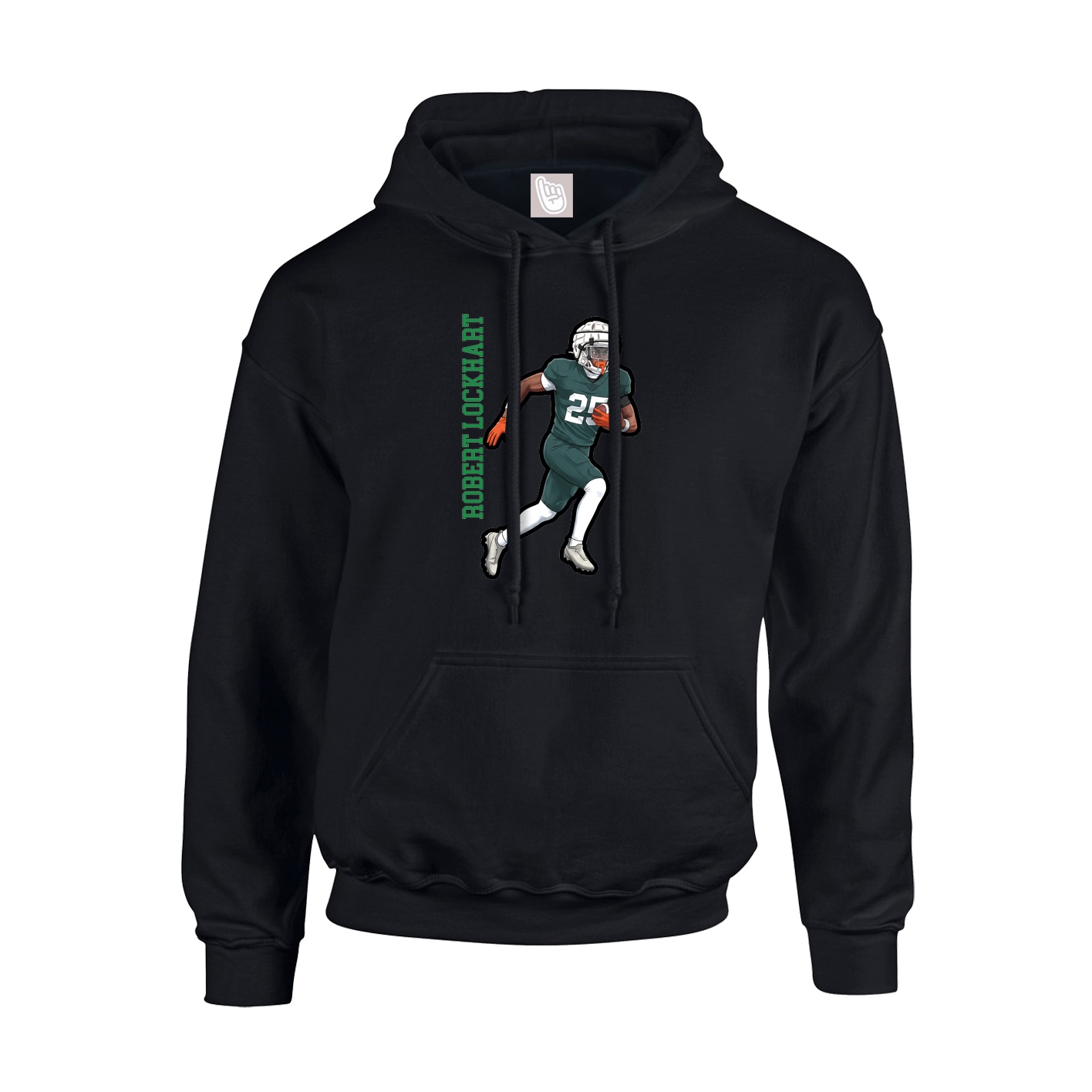 Youth Hoodie — Name Vertical in Black