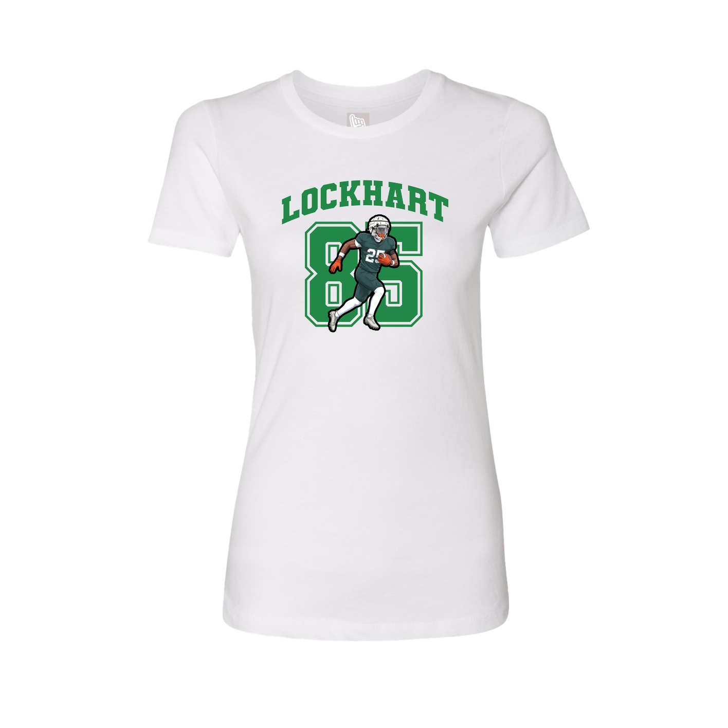 Fitted Women's Tee — Number in White