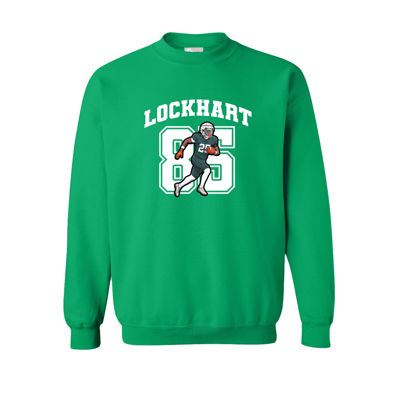 Fleece Crew — Number in Green