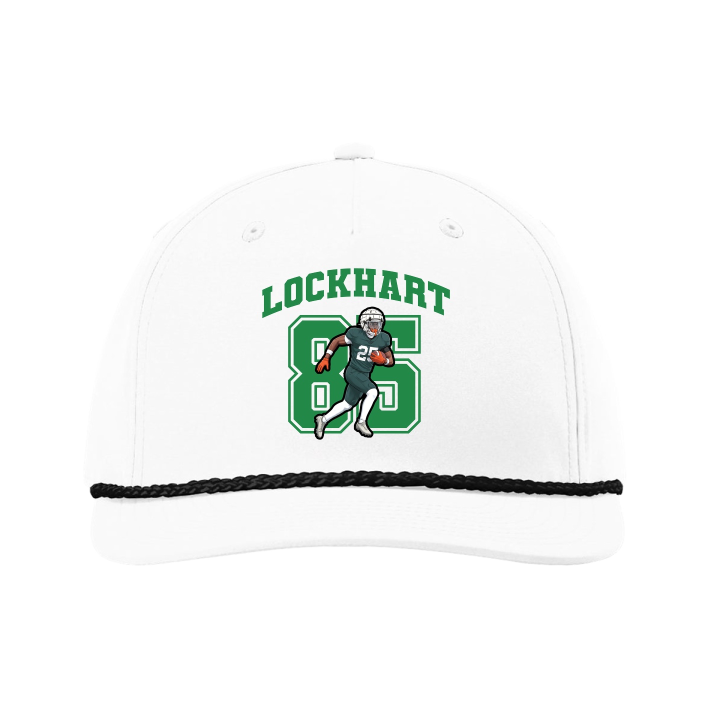 Five-Panel Classic Rope Cap — Number in White