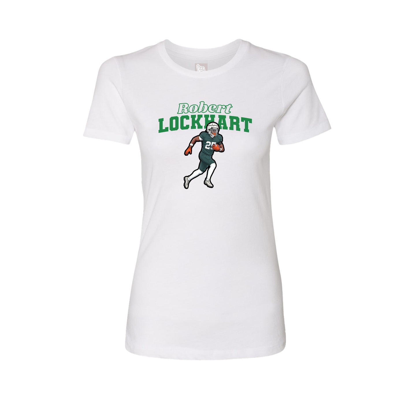 Fitted Women's Tee — Name Arch in White