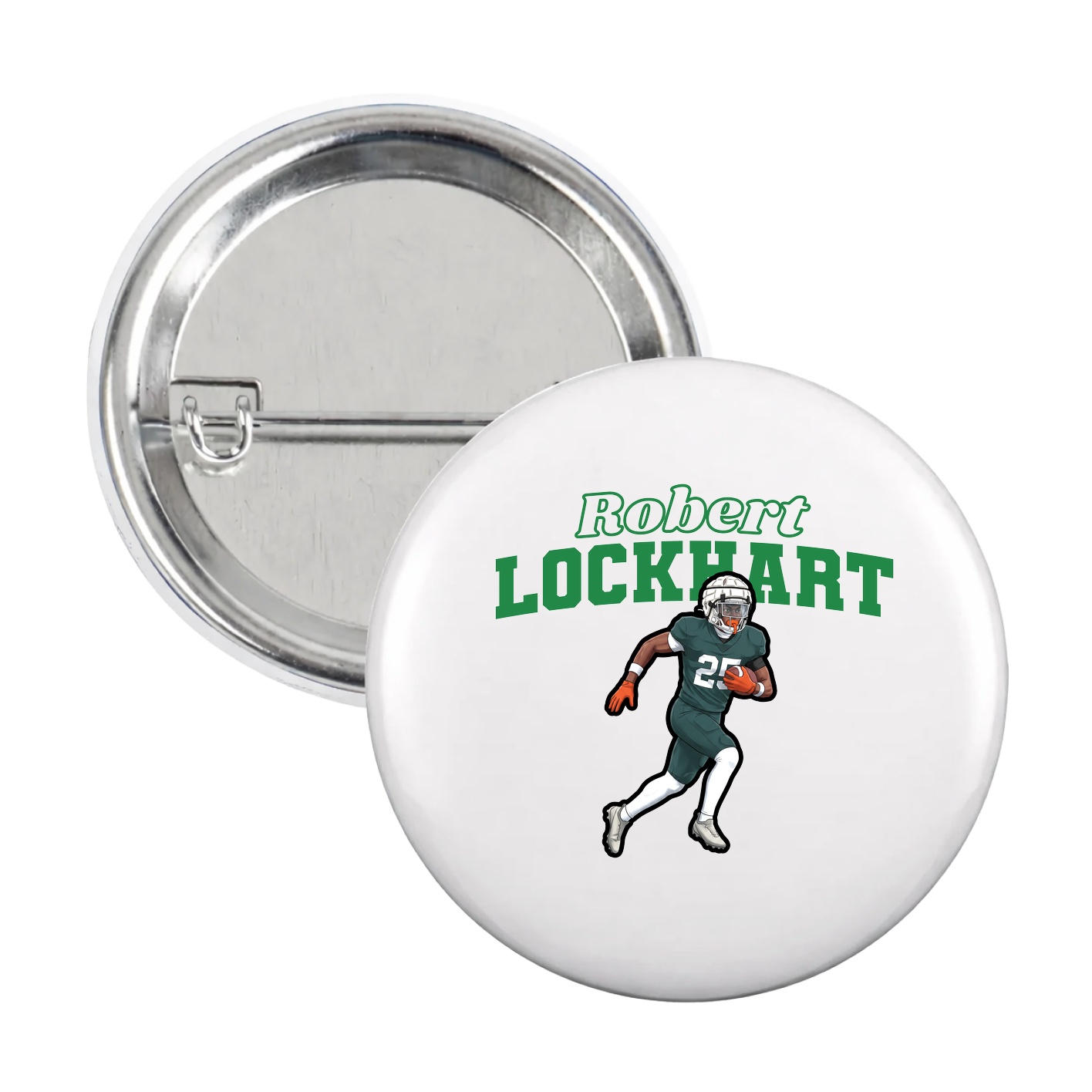 Game Day Button — Name Arch in White