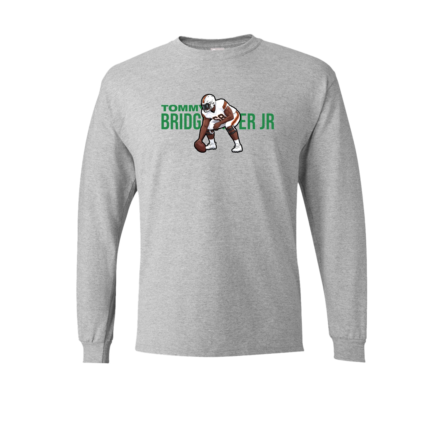 Long Sleeve Tee — Player Name in Grey