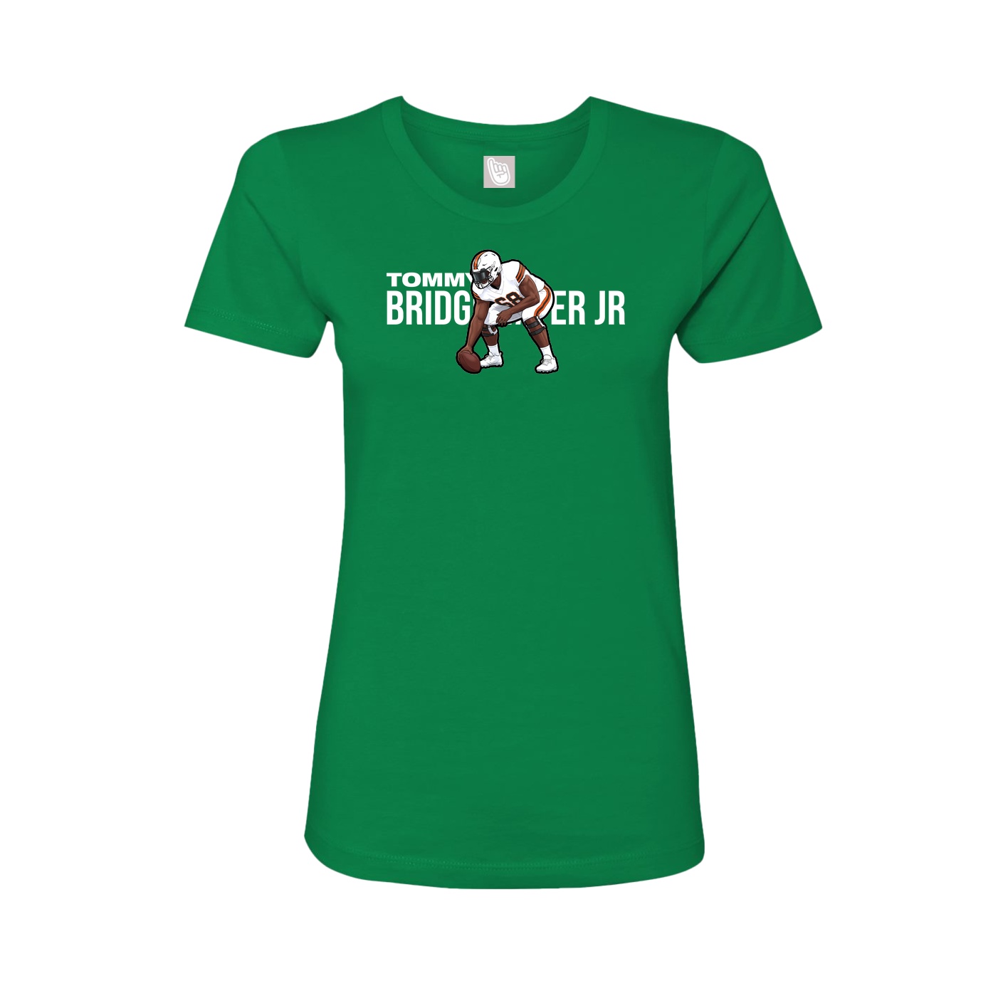 Fitted Women's Tee — Player Name in Green