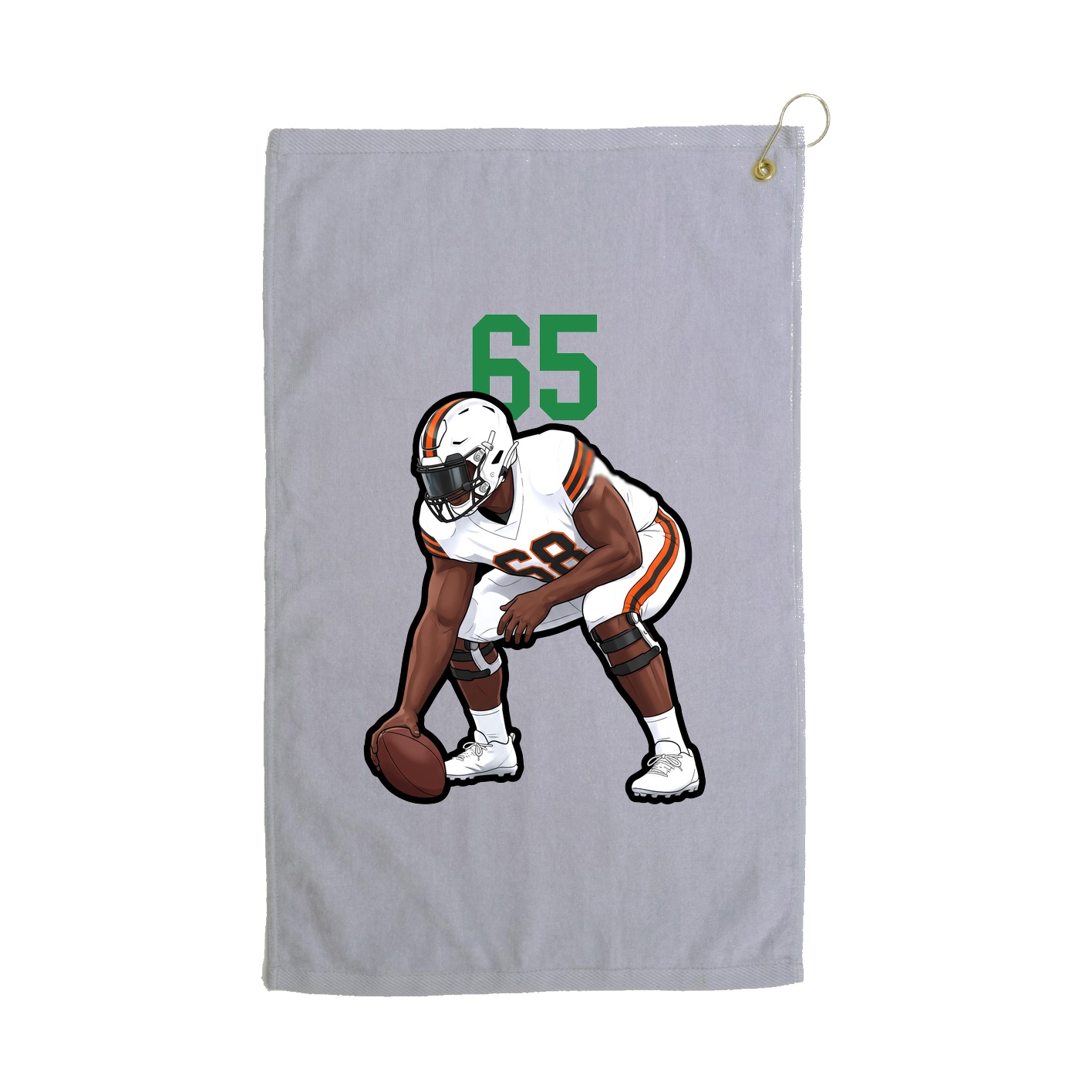 Golf Towel — Number Top in Grey