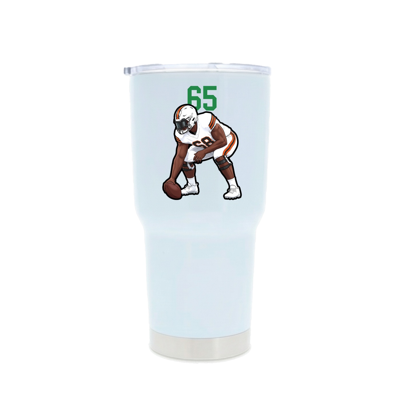 30oz Stainless Steel Tumbler — Number Top in White