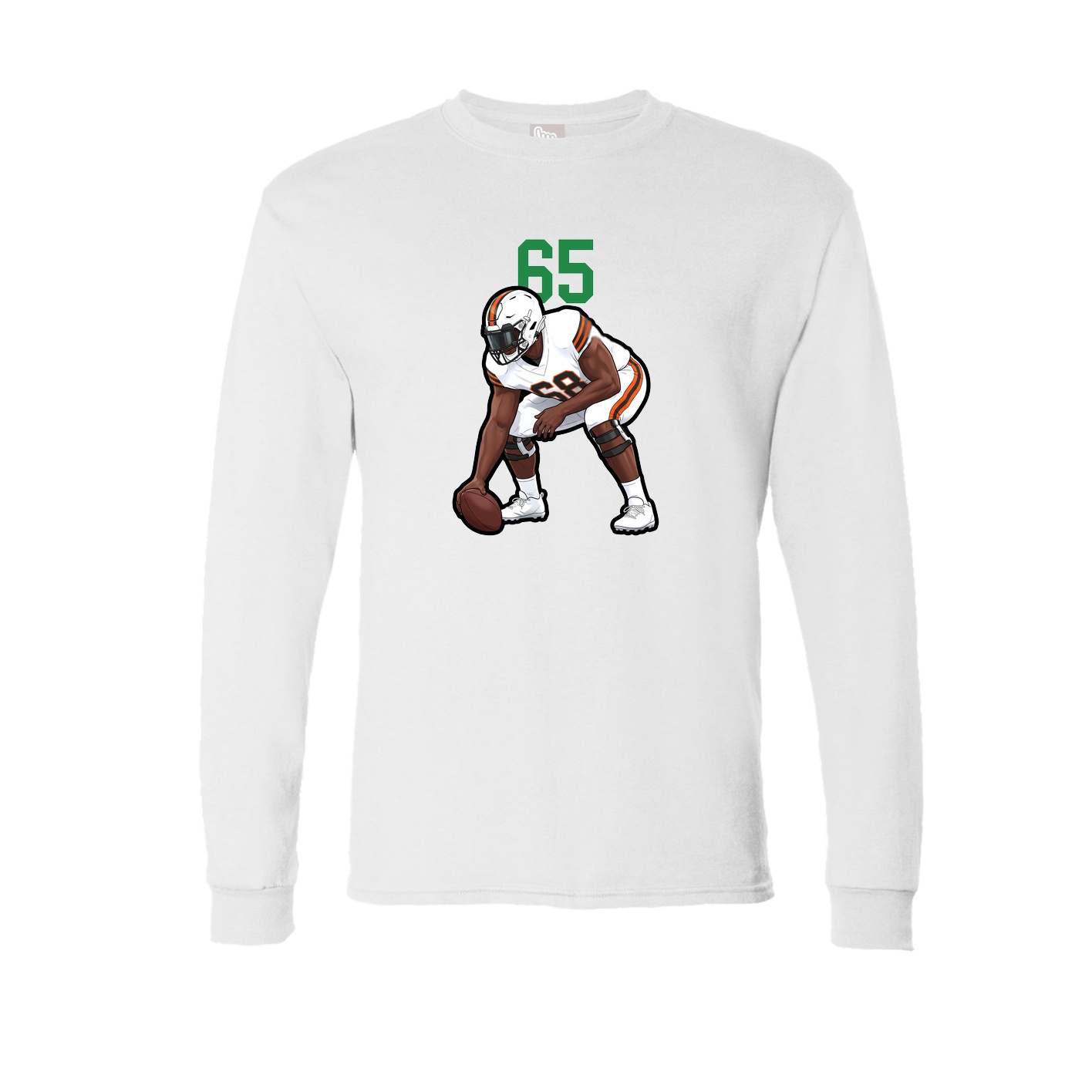 Long Sleeve Tee — Number Top in White