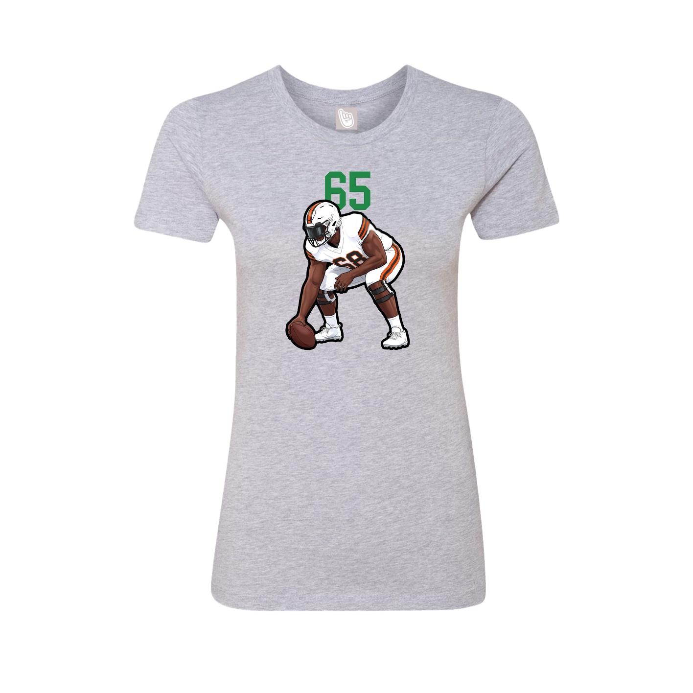 Fitted Women's Tee — Number Top in Grey