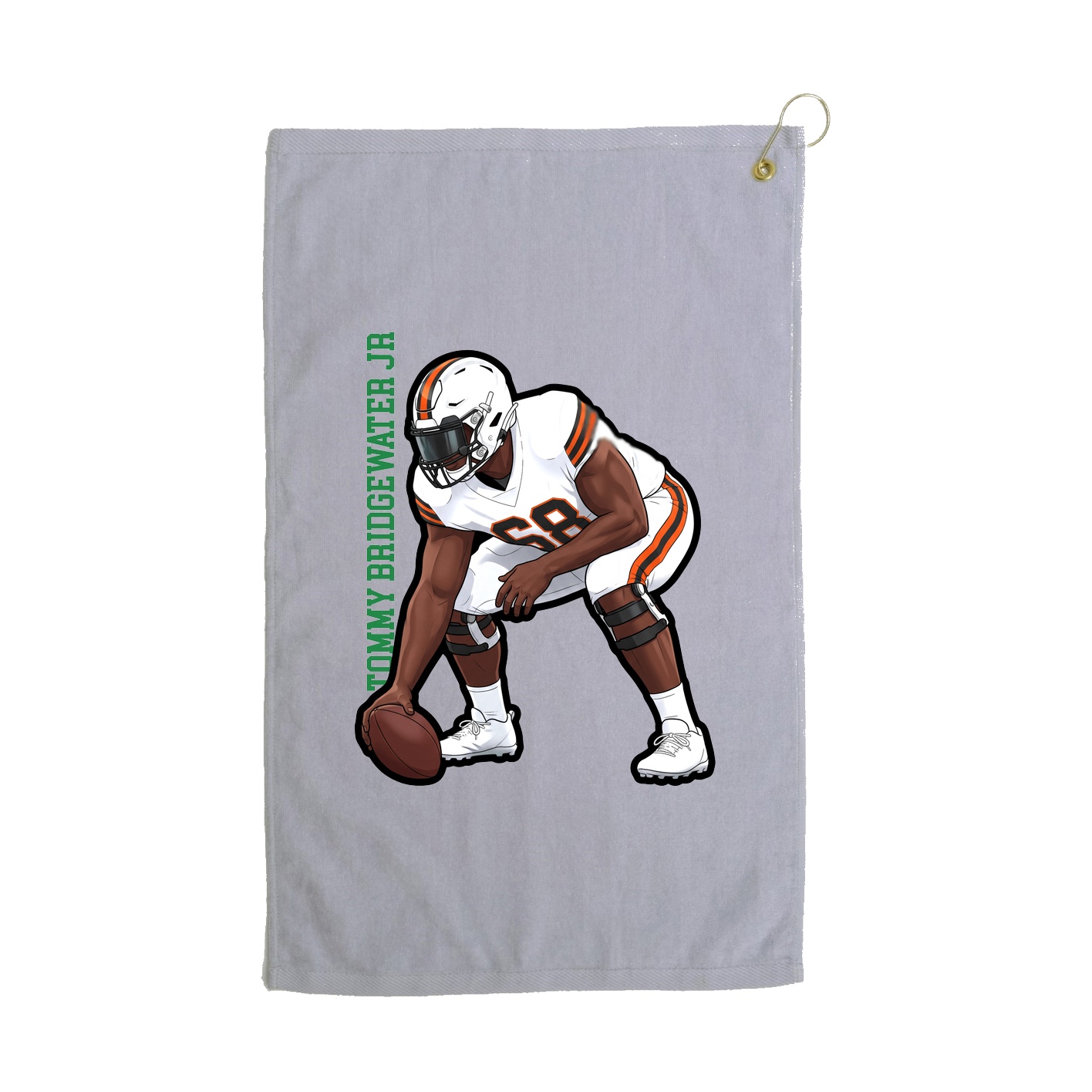 Golf Towel — Name Vertical in Grey