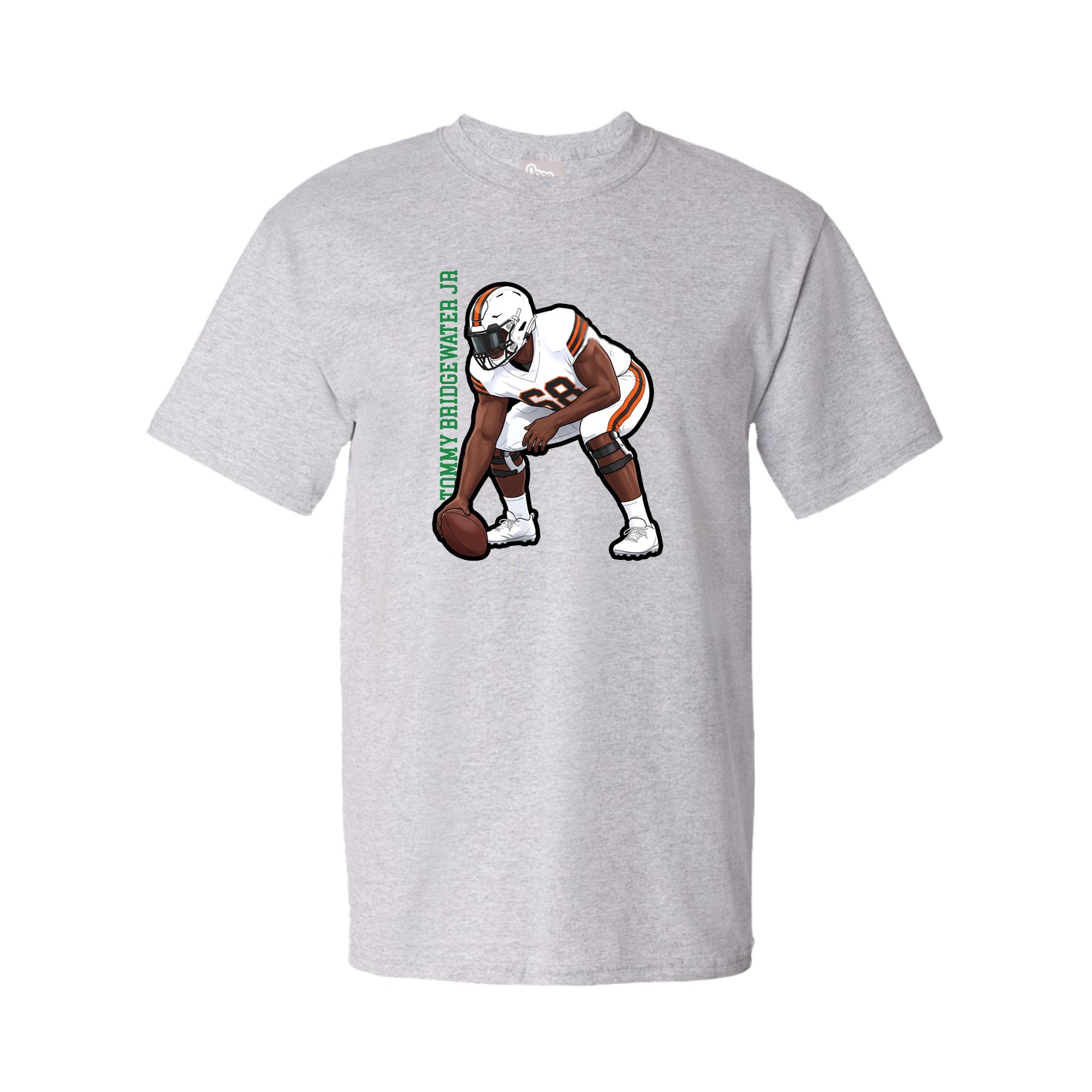 Youth Tee — Name Vertical in Grey