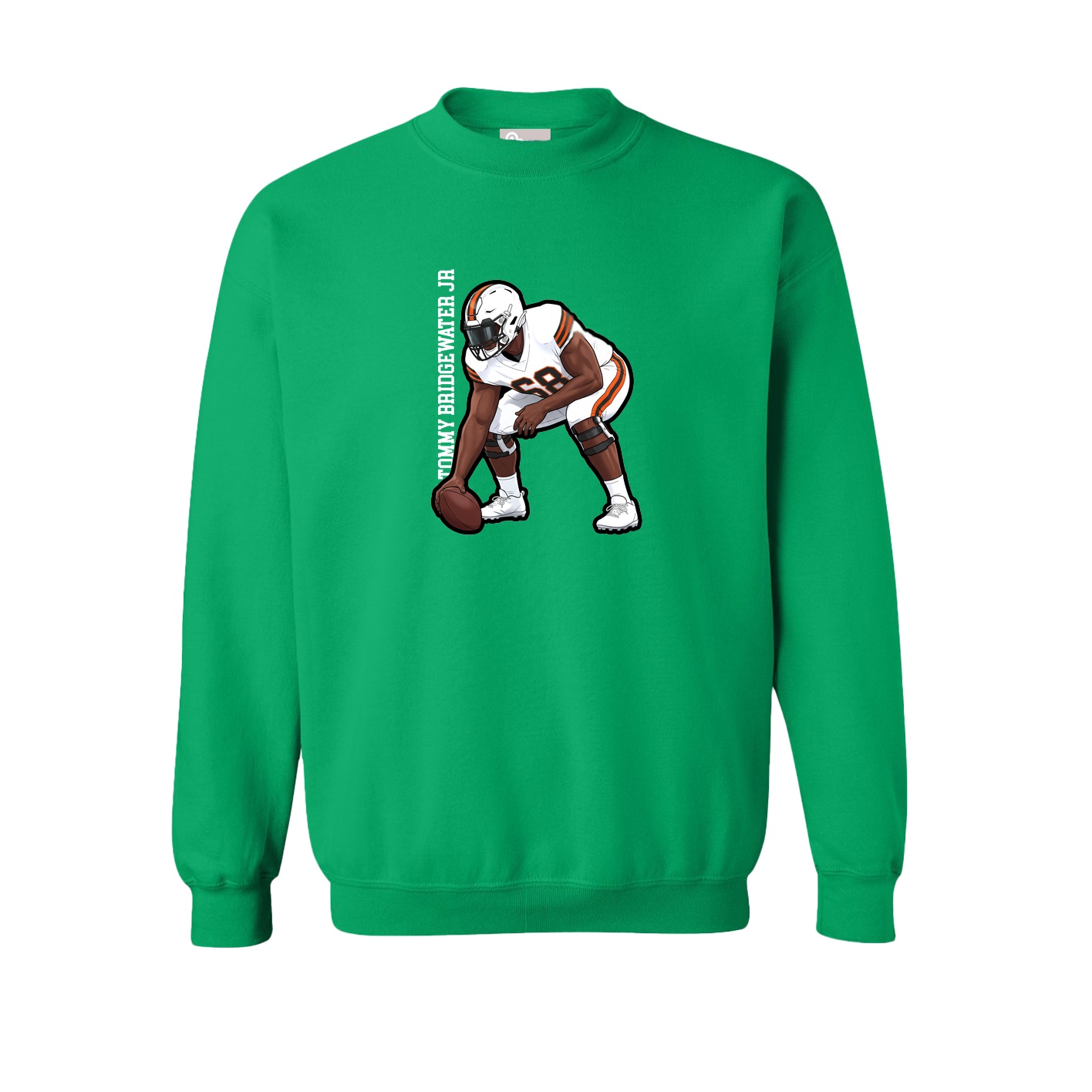 Fleece Crew — Name Vertical in Green