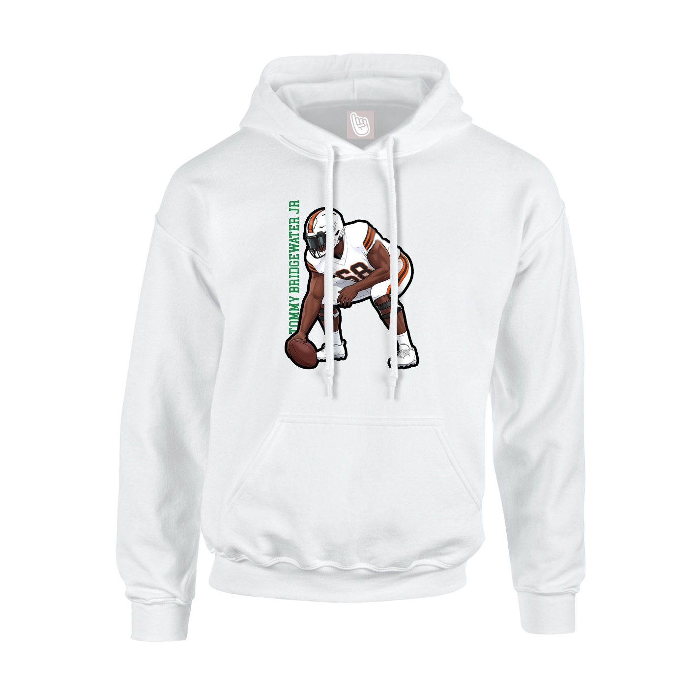 Youth Hoodie — Name Vertical in White